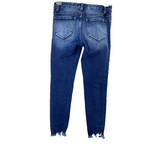 Kancan Jeans Girls Size 14 Mid Rise Ankle Skinny Slim Fit Raw Hem Adjust Waist - Picture 2 of 12